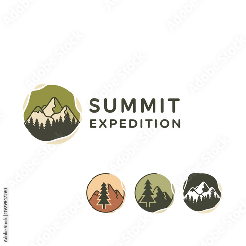 Mountain Expedition Logo Design Elements.