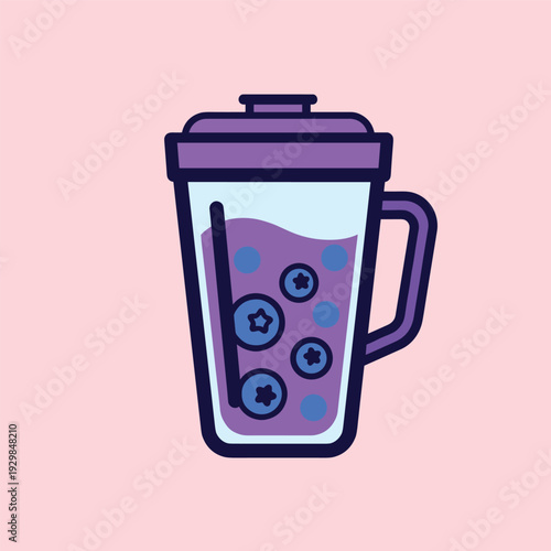 Purple Smoothie in Plastic Cup.