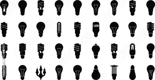 Various light bulb types for creative projects and presentations
