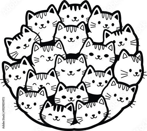 A group of cats forming a circle
