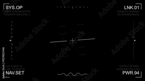 Minimalist Tactical Flight HUD Interface 4K Seamless Loop