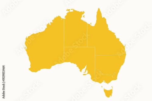 Australia Map Red Vector Silhouette Administrative Borders