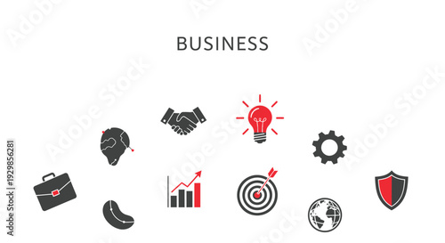 Set of 9 business icons vector