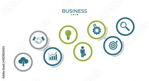 Set of 7 business icons vector