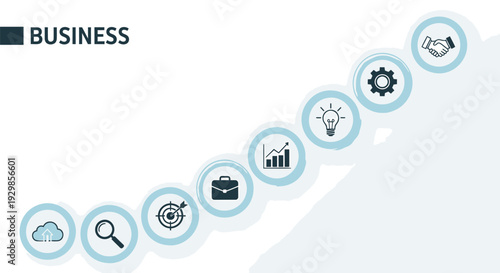 Set of 8 business icons vector