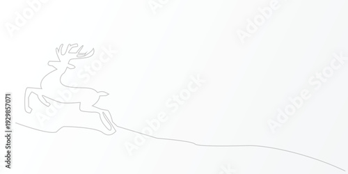 Deer line art icon. Deer continuous line drawing. Deer one line draw graphic vector. Vector illustration Editable stroke