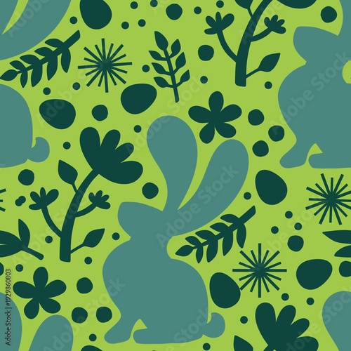 Easter eggs seamless rabbits pattern for fabrics and linens and kids clothes print and spring party accessories