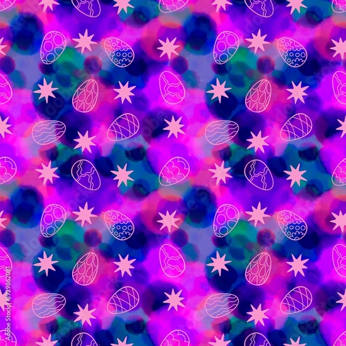 Easter eggs seamless pattern for wallpaper and kitchen fabrics and textiles and kids linens and wrapping paper