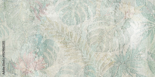 Colorful ceramic wall tiles and mural decoration. Abstract damask patchwork pattern with geometric floral ornaments, Vintage tiles intricate details