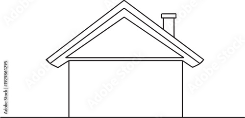 Simple line drawing of a house