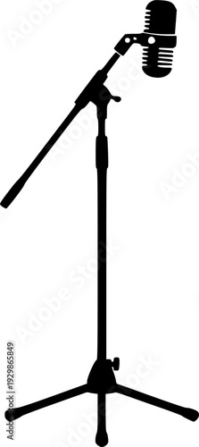 mic stand silhouette vector illustration
