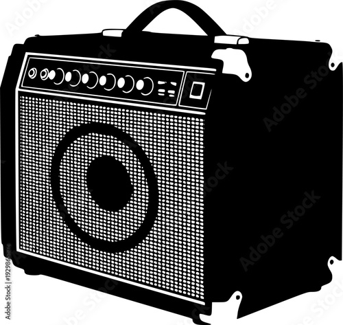 Guitar Amp Silhouette Vector Illustration
