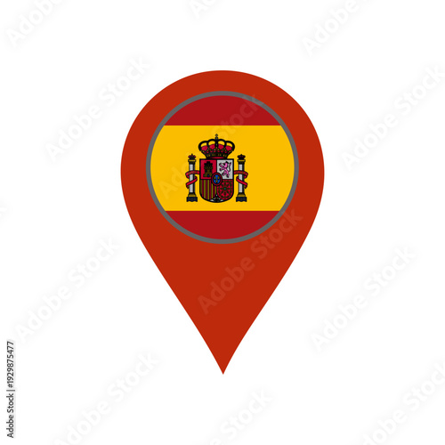 pin with the Spain flag vector 
Vector pin with the flag on a white background