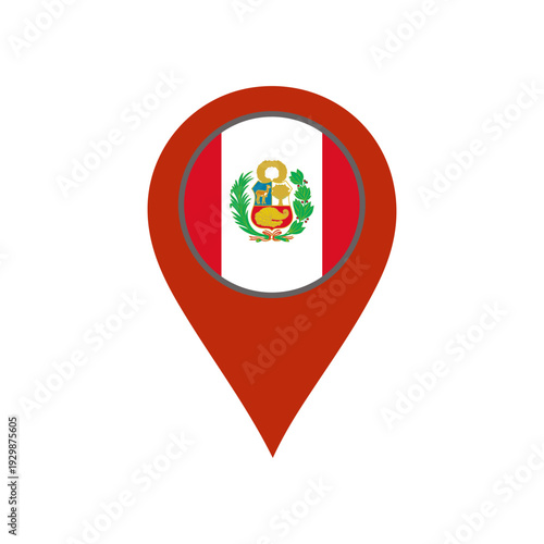pin with the peru flag vector 
Vector pin with the flag on a white background