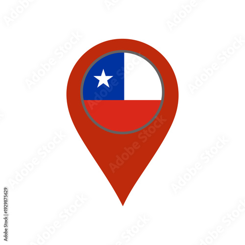 pin with the chile flag vector 
Vector pin with the flag on a white background