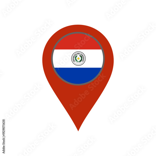 pin with the paraguay flag vector 
Vector pin with the flag on a white background