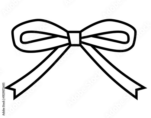 Decorative Ribbon Bow Outline