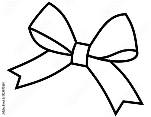Simple Ribbon Bow Outline