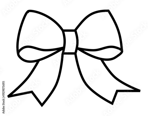 Black Ribbon Bow Outline