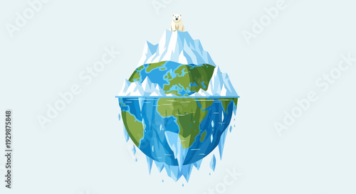 Illustration of Earth melting showcasing global warming effects on climate change environment from a global viewpoint