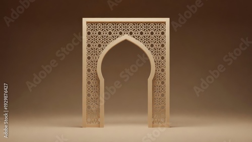 Intricate Islamic Archway Decorative Design.