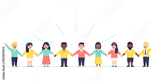 Illustration of a smiling Earth character surrounded by diverse people celebrating International Day of Happiness with colorful and joyful design elements.