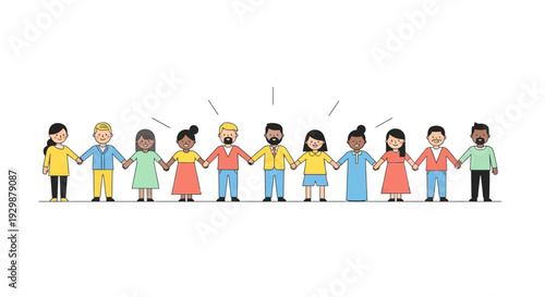 Illustration of a smiling Earth character surrounded by diverse people celebrating International Day of Happiness with colorful and joyful design elements.