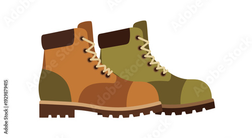 Colorful hiking boots side.