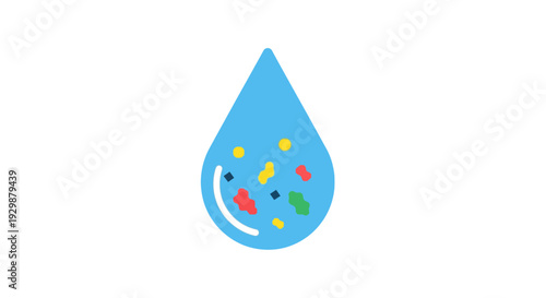 Colorful Water Drop Icon.