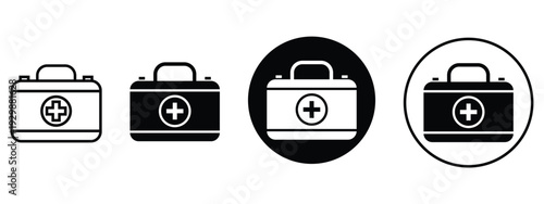 First Aid Bag sign symbol icon set