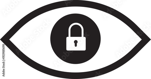 Eye Icon with Lock Symbol for Security and Privacy