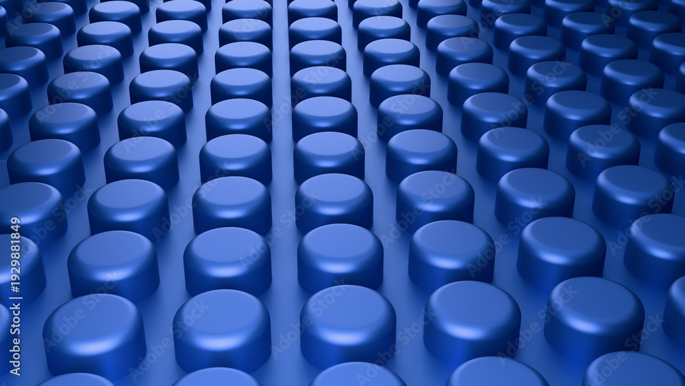 Obraz premium 3D abstract dark blue background with a technological pattern, vector design, technology theme, volumetric space in perspective. Technology, information technology, big data.