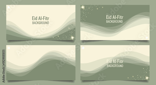 Abstract eid al fitr backgrounds with wavy lines and subtle starbursts