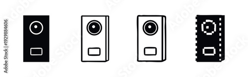 Stacked Intercom Doorbell Security System Icons
