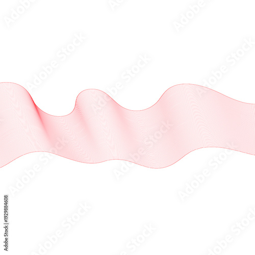Decorative red wavy line for modern landing page. Eps 10