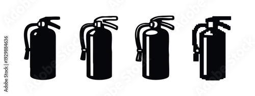 Fire Extinguisher Safety Equipment Vector Icons