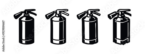Isometric Stacked Fire Extinguisher Safety Icons