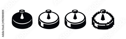 Business Tie Icons Set. Vector Illustration of Formal Wear Symbol in Different Styles.