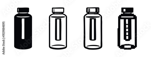 Modern E-liquid Bottle Vector Icons Collection for Vaping Products
