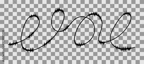 Curved barbed wire vector thorn spike line sharp boundary security danger border aggressive abstract element