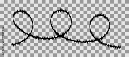 Barbed wire vector curved thorn line spiked border sharp danger protection security fence abstract aggressive graphic element