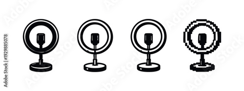 Studio Ring Light and Mic Icons: Professional Content Creation Gear
