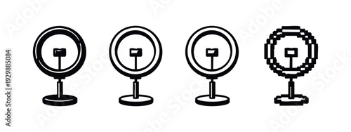 Vlogger Essentials: Ring Light and Microphone Vector Icons