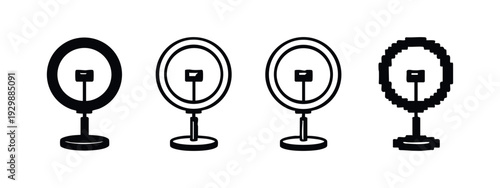 Digital Content Creator Ring Light & Microphone Icon Pack