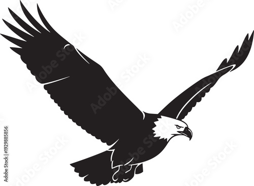 Bald Eagle Silhouette Patriotic Illustration