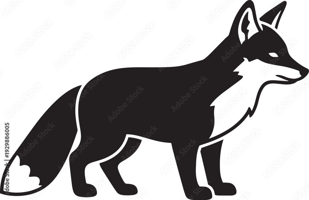 Fototapeta premium Fox Silhouette Wildlife Illustration