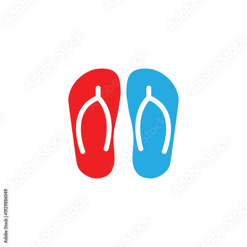 Simple flat design vector of colored sandals, presenting hotel sandals, casual sandals
