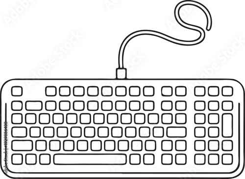 Computer Keyboard Line Outline Icon
