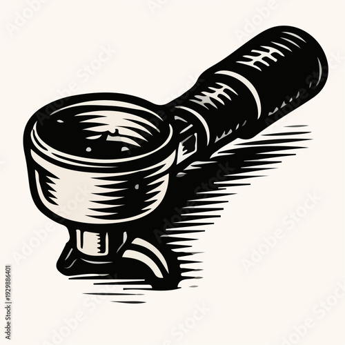 Vintage Coffee Scoop Illustration Line Art