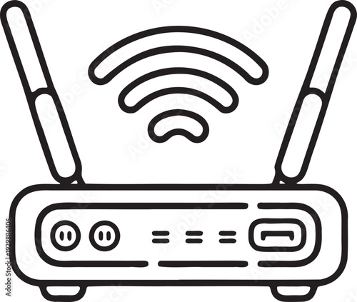 Wireless Router WiFi Line Icon